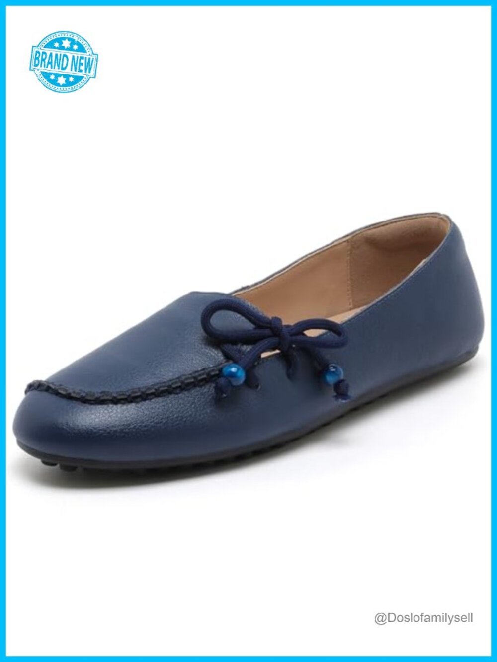 Women's Leather Mocc-On Loafers Soft Walking Flats